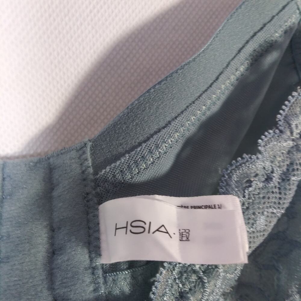 HSIA Teal FLOWER POWER Freesia Lace Underwire Bra Size 36D - Picture 4 of 6